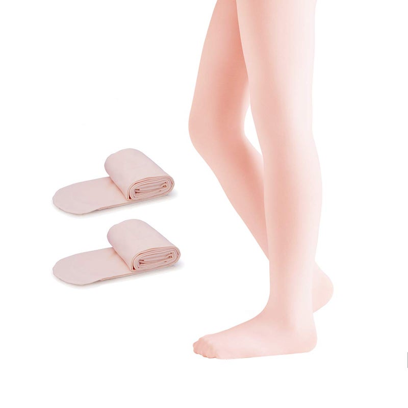 PAPPNTI 2 Pairs Girls' Ultra Soft Pro Dance Tights Ballet Footed Daily Student Tights (Toddler/Little Kid/Big Kid) Ballet Pink 2-4 Years - Image 1